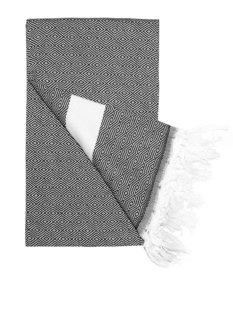 Sultan Turkish Towel, Charcoal Cloud