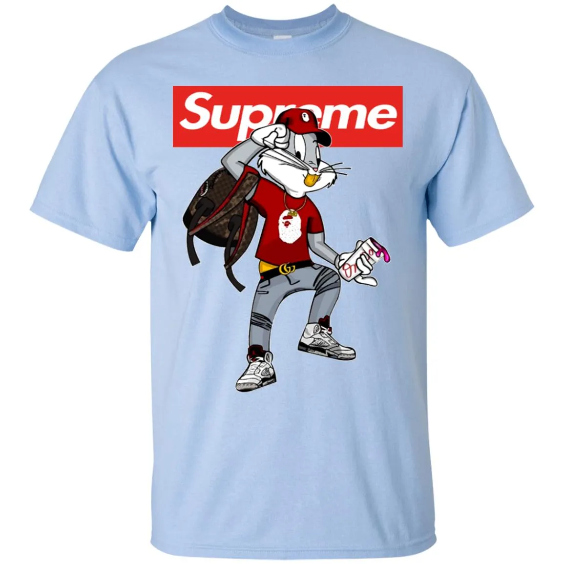 Supreme Rabbit Shirt Men Cotton T-Shirt