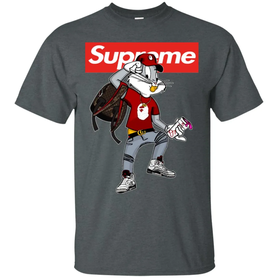 Supreme Rabbit Shirt Men Cotton T-Shirt