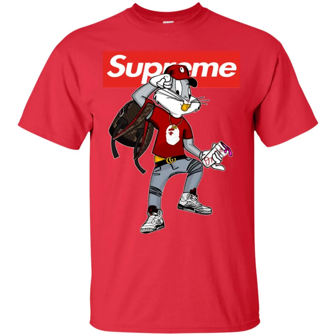 Supreme Rabbit Shirt Men Cotton T-Shirt