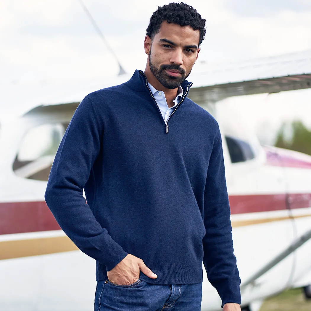 The Leo 2-ply Cashmere Quarter Zip Sweater