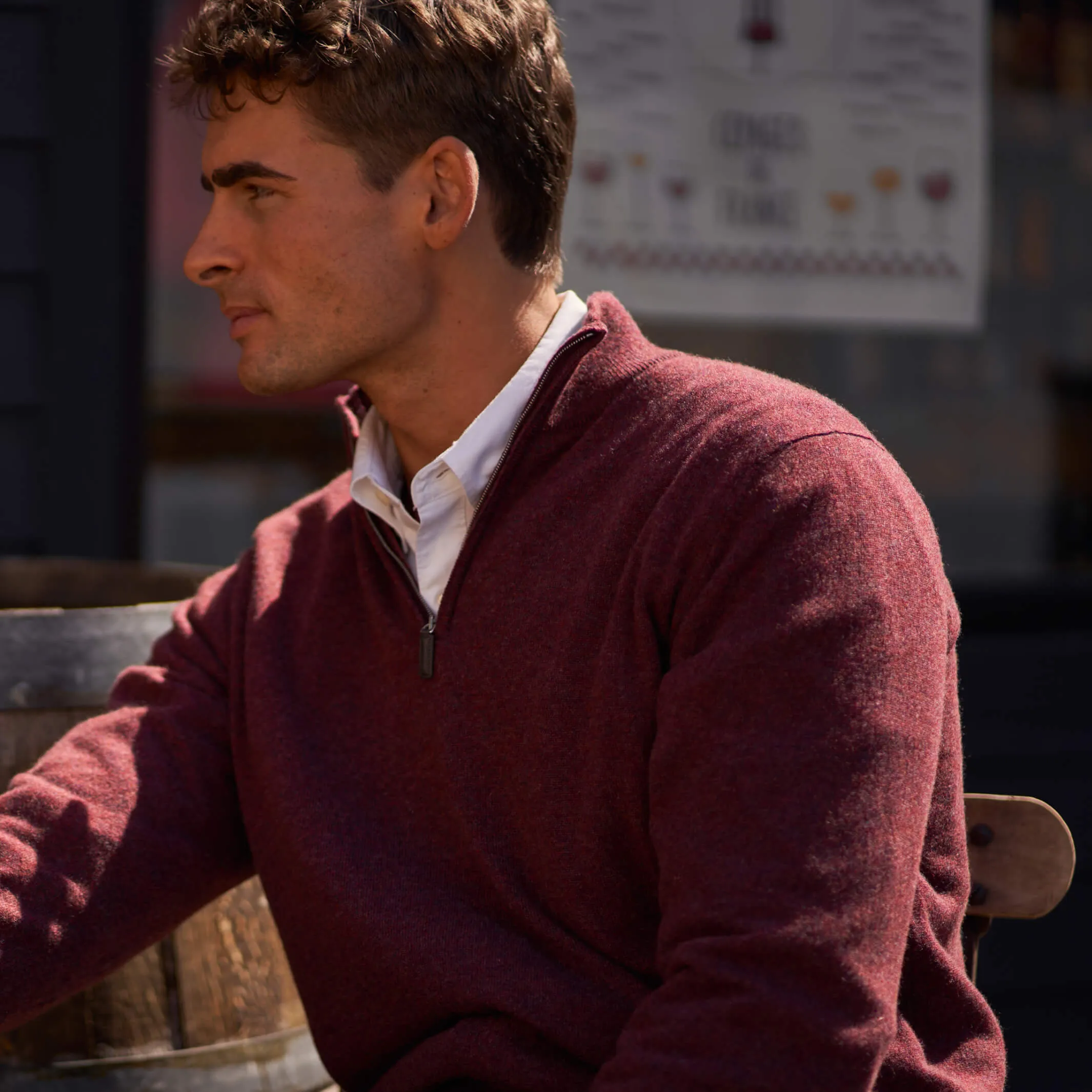 The Leo 2-ply Cashmere Quarter Zip Sweater
