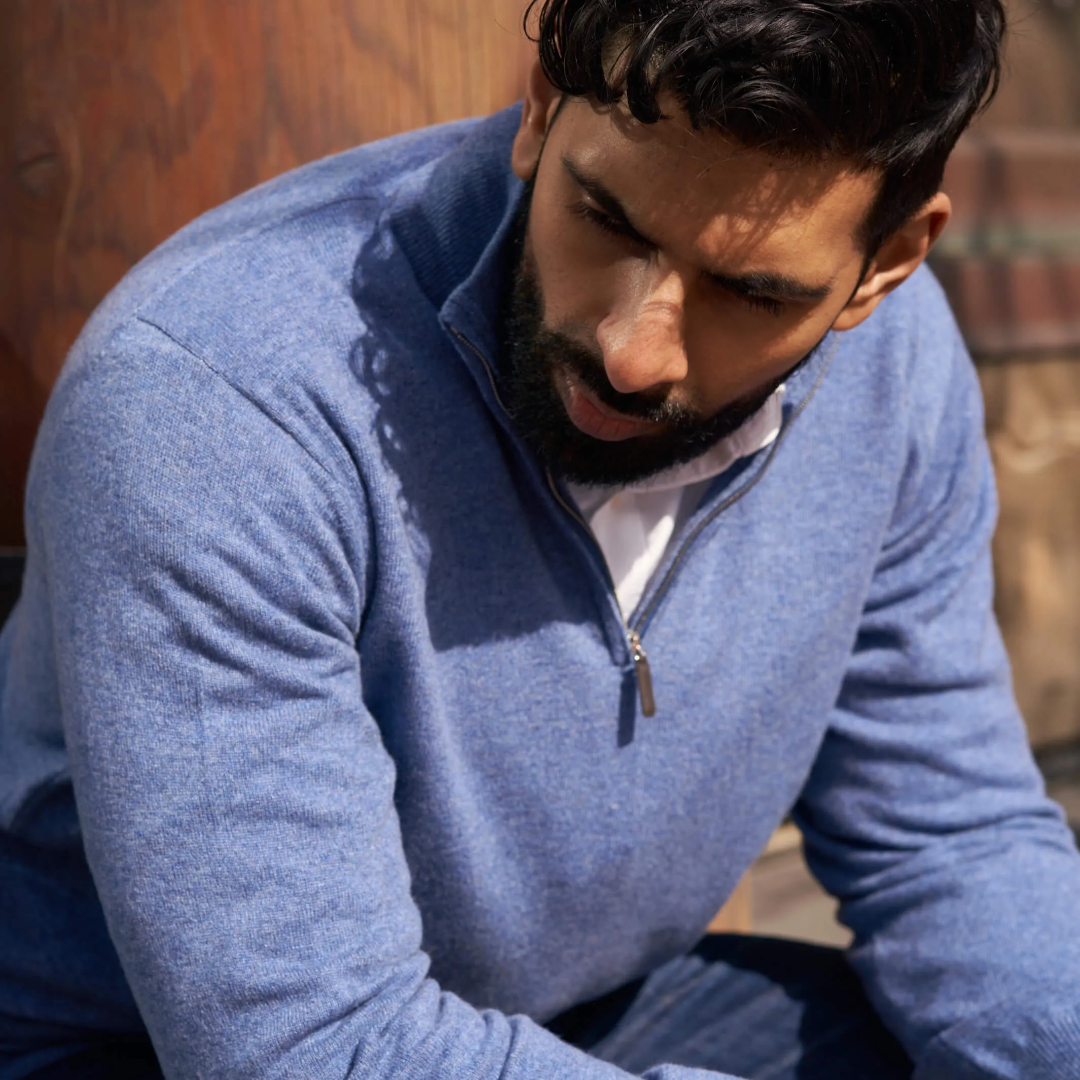 The Leo 2-ply Cashmere Quarter Zip Sweater
