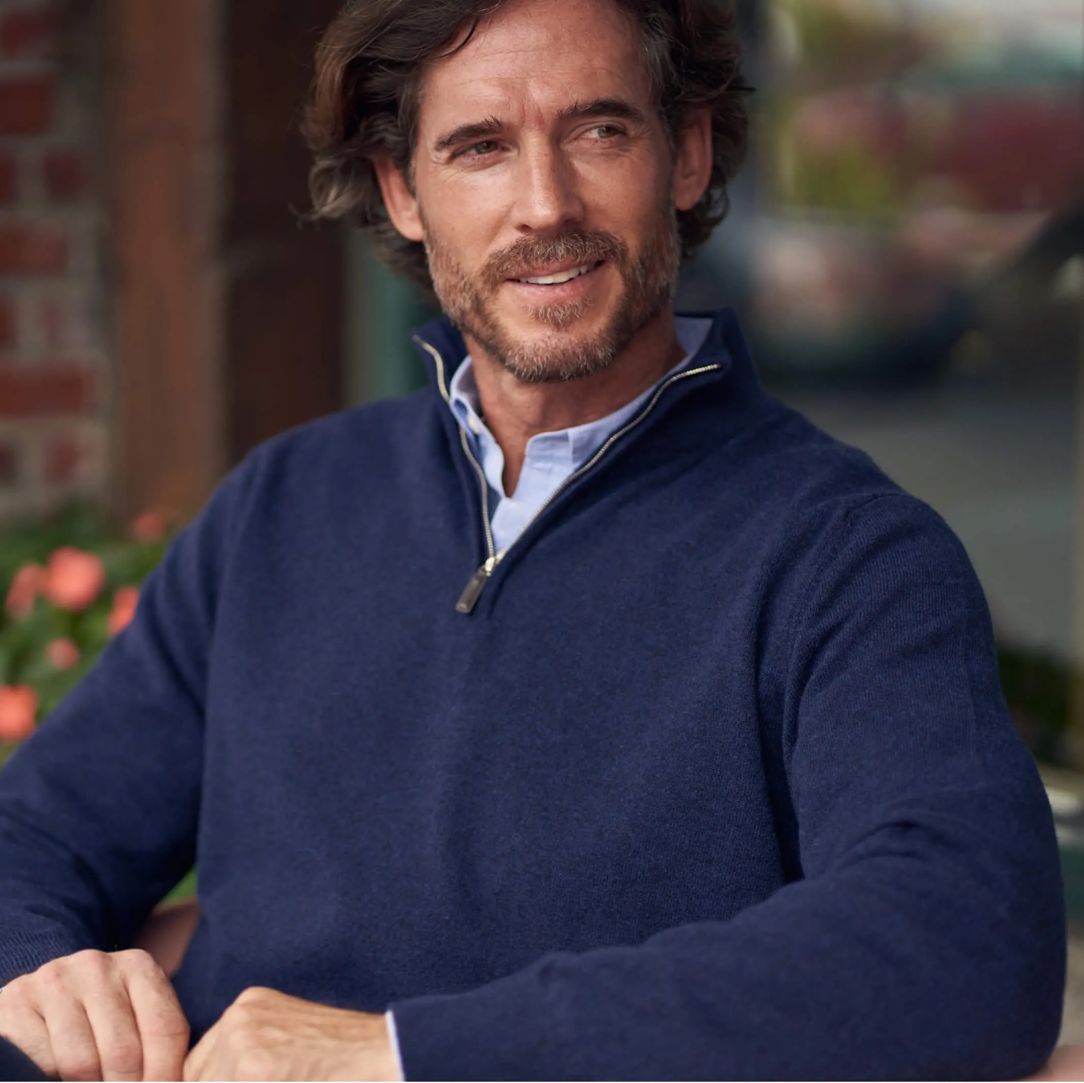 The Leo 2-ply Cashmere Quarter Zip Sweater