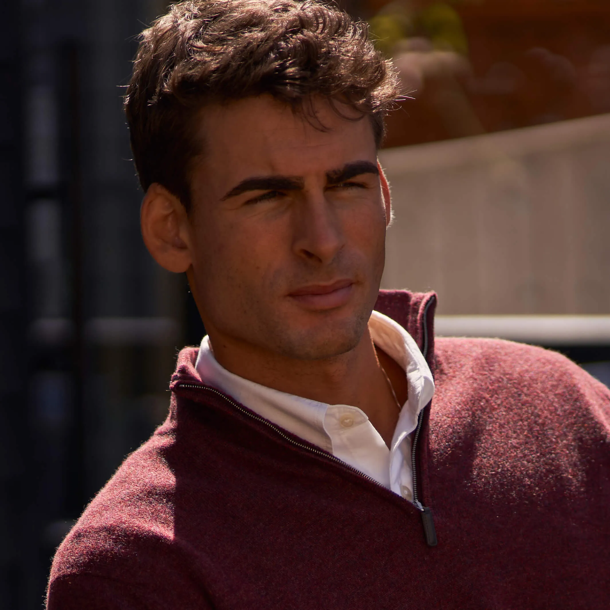 The Leo 2-ply Cashmere Quarter Zip Sweater
