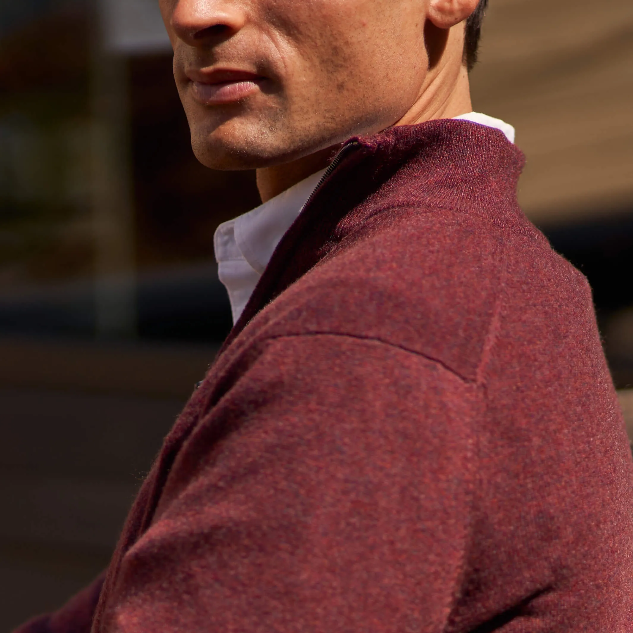 The Leo 2-ply Cashmere Quarter Zip Sweater