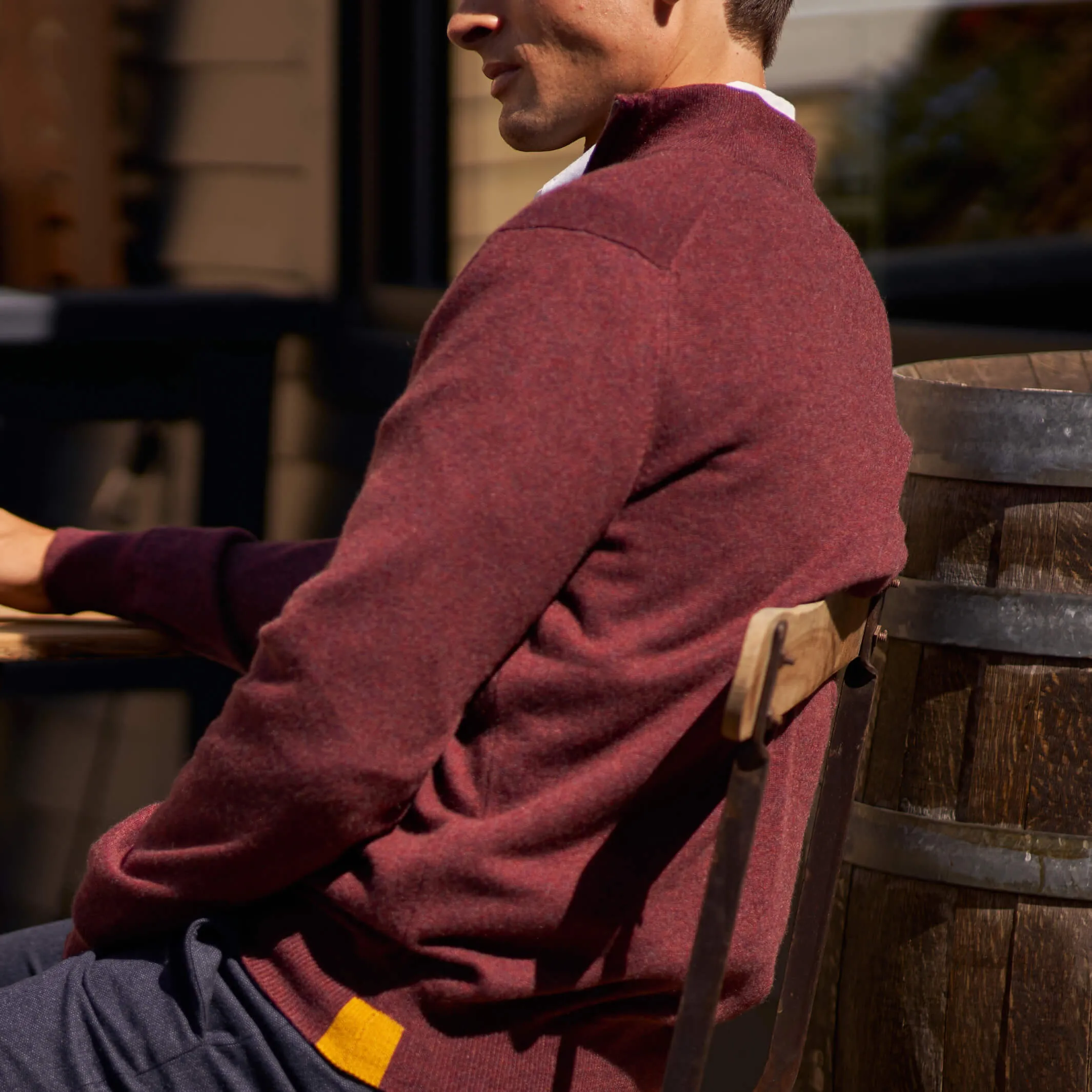 The Leo 2-ply Cashmere Quarter Zip Sweater