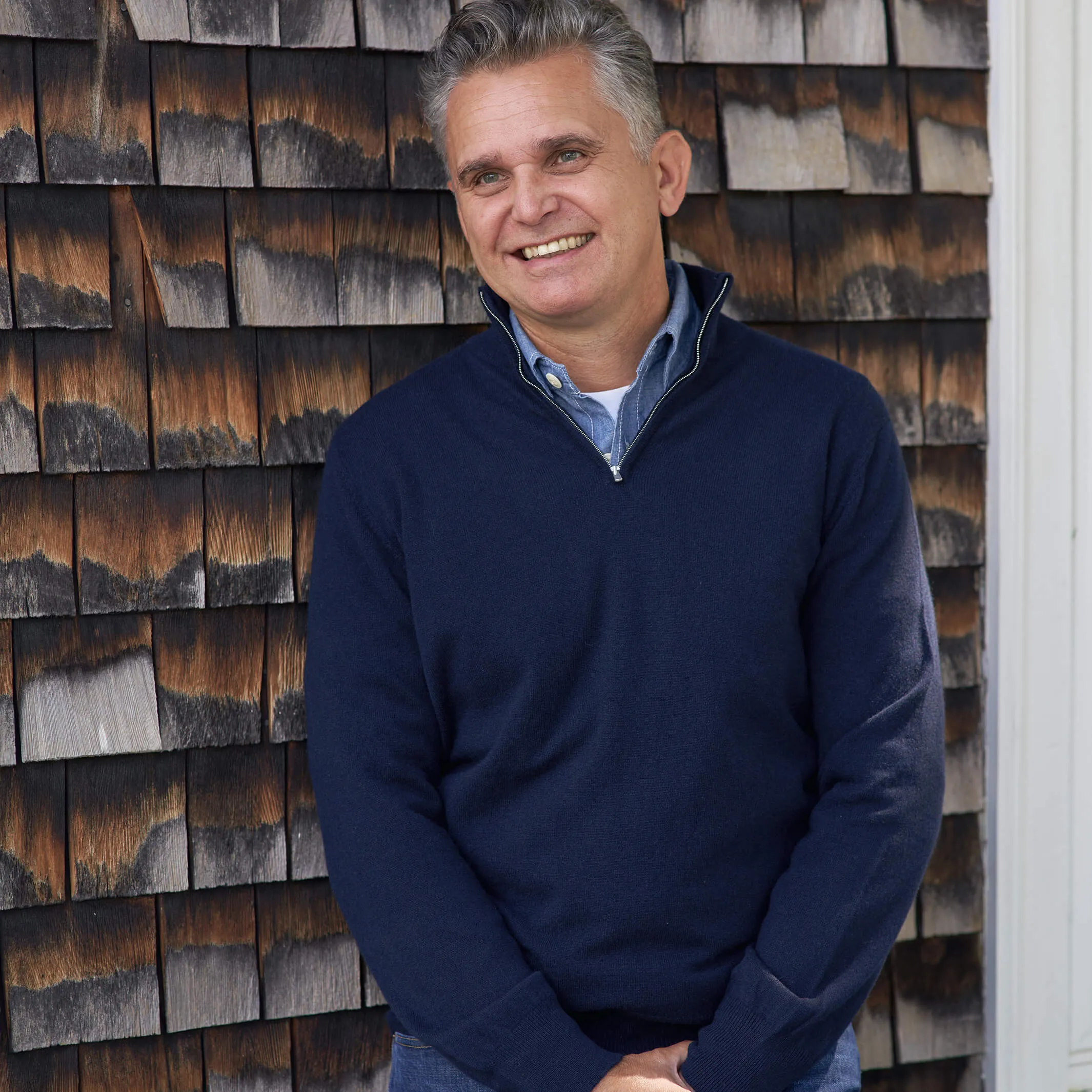 The Leo 2-ply Cashmere Quarter Zip Sweater