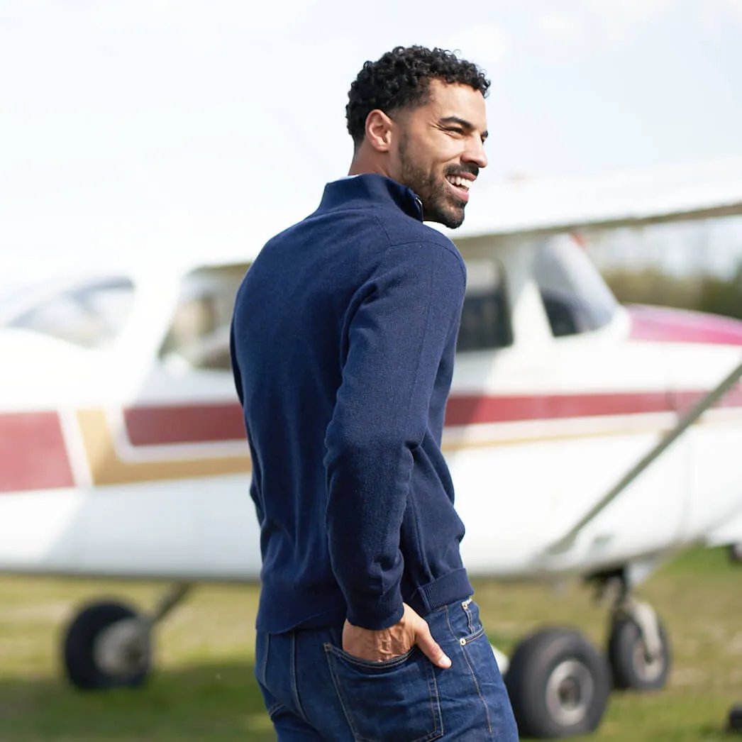 The Leo 2-ply Cashmere Quarter Zip Sweater