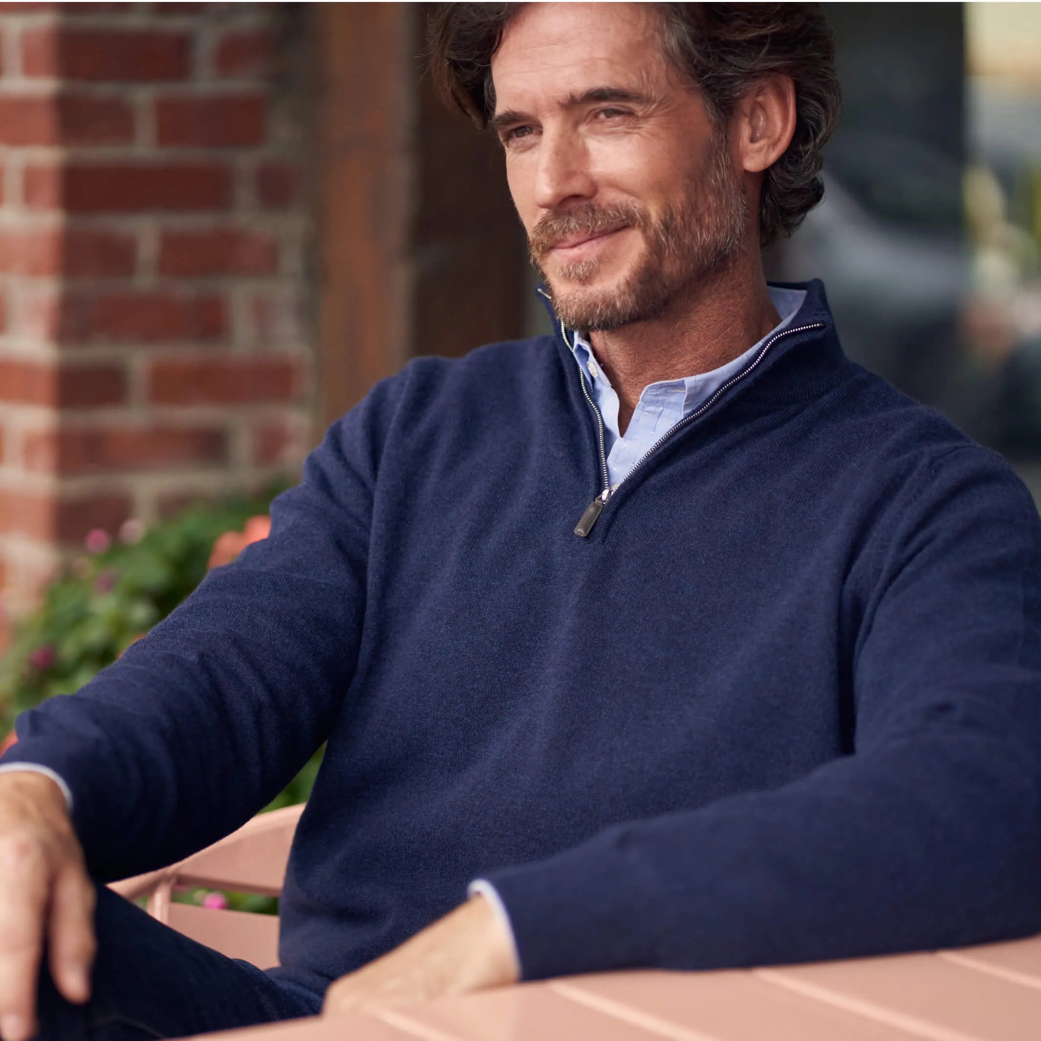 The Leo 2-ply Cashmere Quarter Zip Sweater