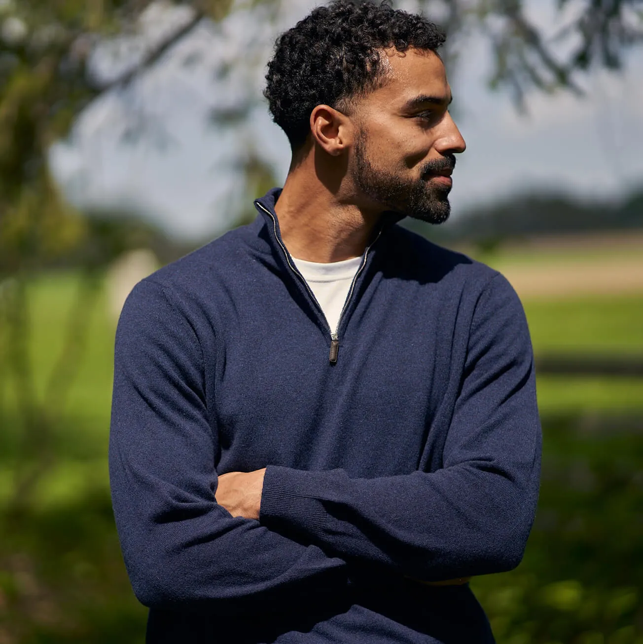 The Leo 2-ply Cashmere Quarter Zip Sweater