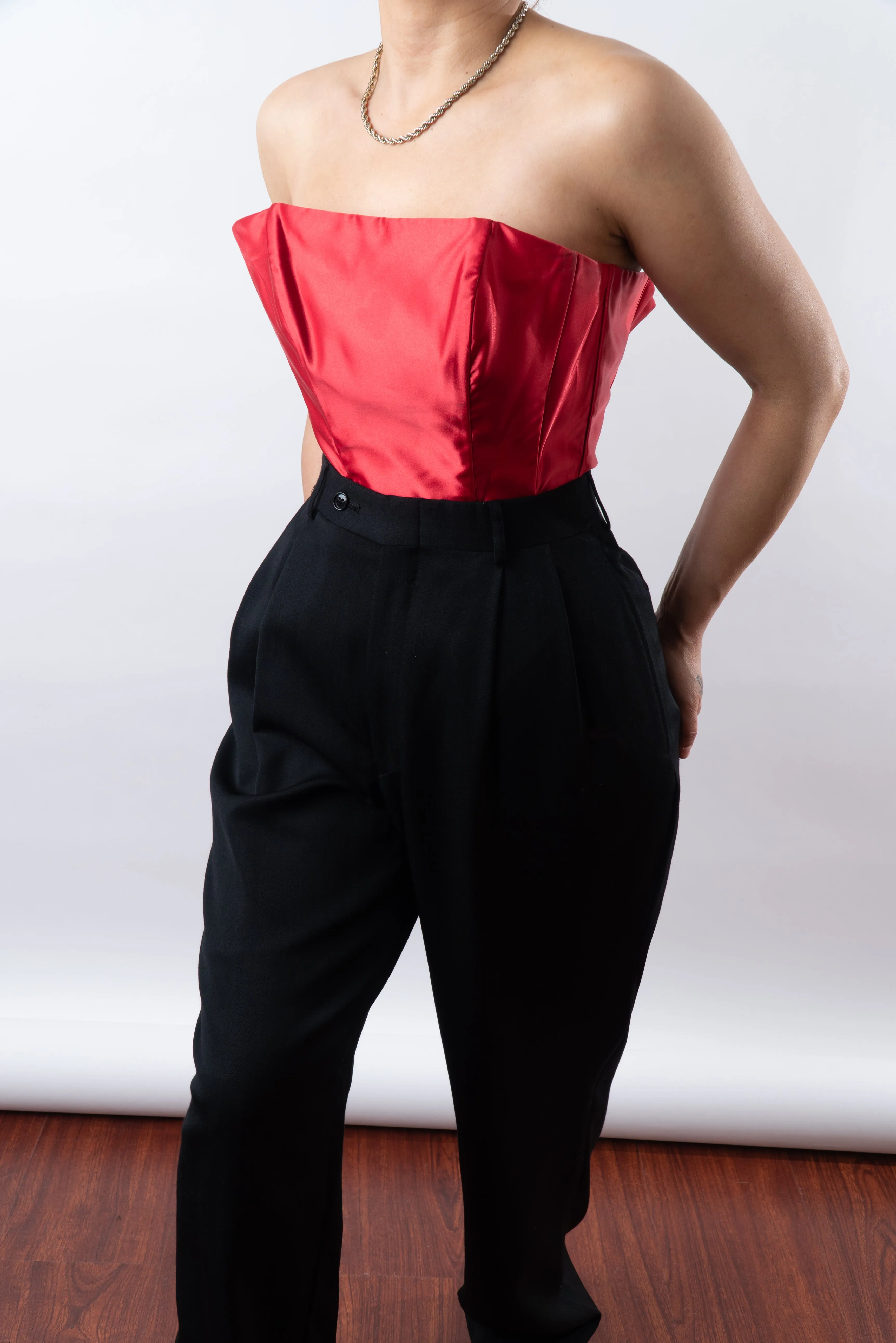 Vintage Red Glossy Bustier
