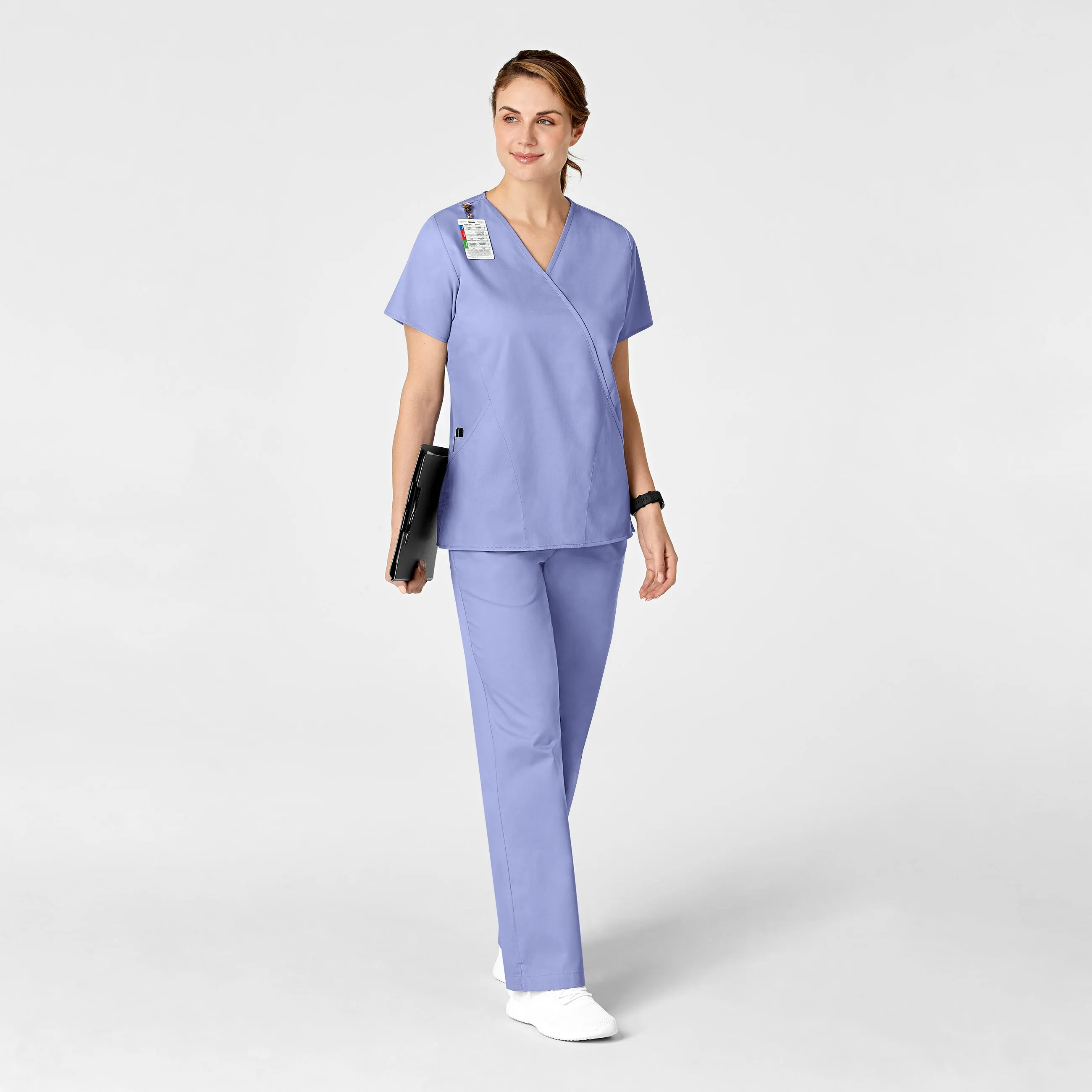WonderWORK Women's Flare Leg Scrub Pant - Ceil Blue